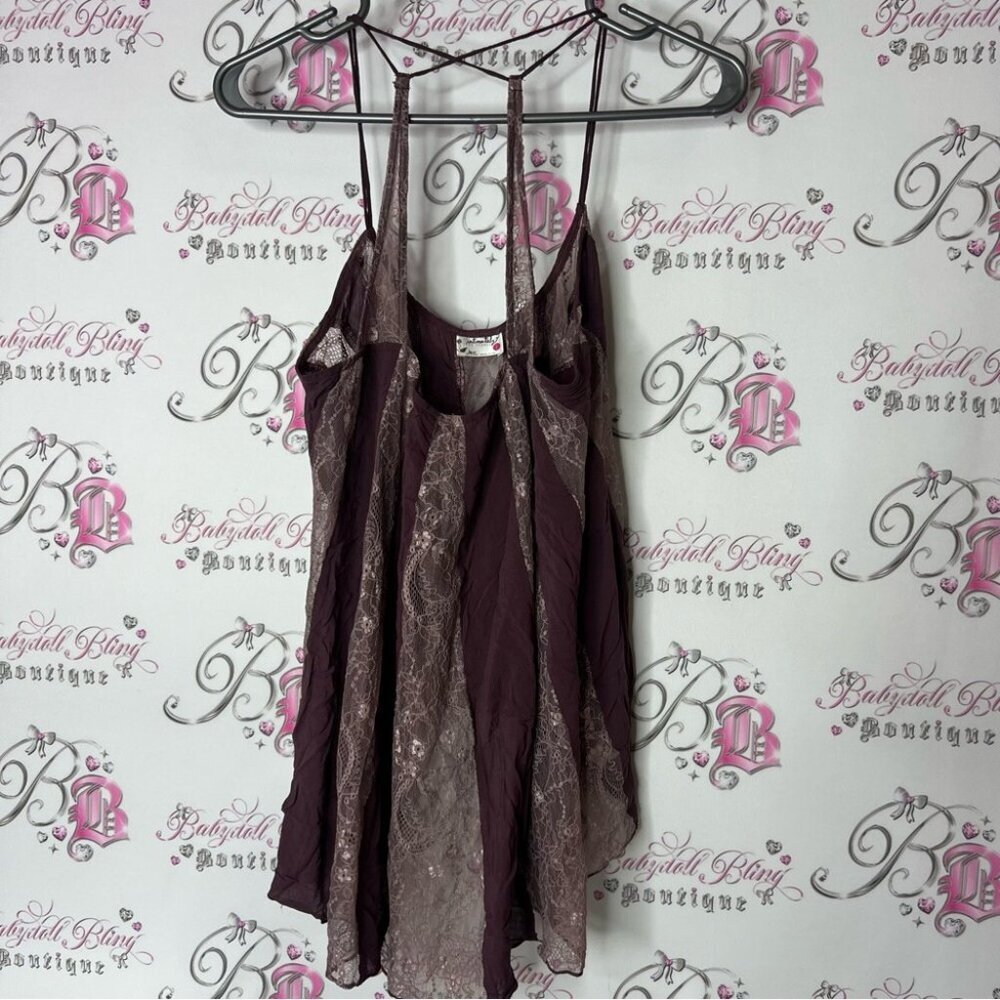 Free people intimately mini dress Lacie purple lace floral Elegant Lace Dress